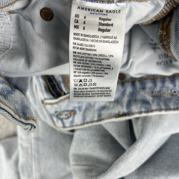 American Eagle baggy wide leg High Rise Jeans women 6/30X30 Light Wash - Picture 3 of 15